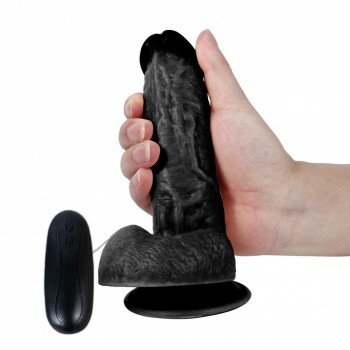 10 Fonksiyonlu Titreşimli Zenci Penis Et Dokusu Süper Realistik 17.5 CM