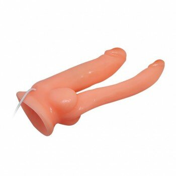 Vantuzlu Çatal Gerçekçi Penis Titreşimli Vibratör Dildo