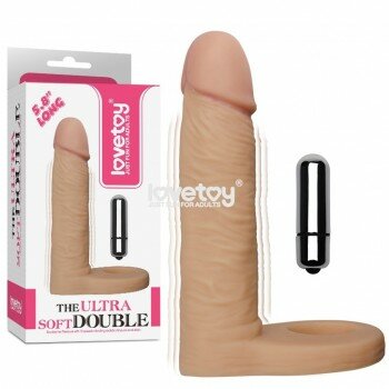 Doble 14cm Titreşimli Realistik Çatal Vibratör Anal Penis Strapon