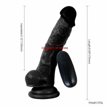 10 Fonksiyonlu Titreşimli Zenci Et Dokusu Süper Realistik Dildo 17 CM