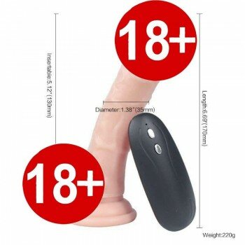 10 Fonksiyonlu Titreşimli Et Dokusu Süper Realistik Dildo 17 CM