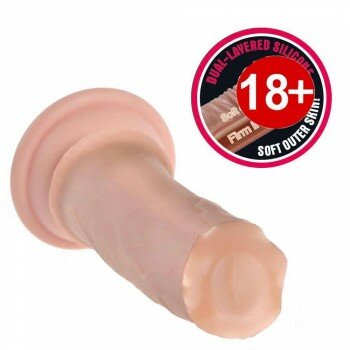 Yeni Nesil Gerçek Ultra Yumuşak Melez 22 Cm Dildo Penis