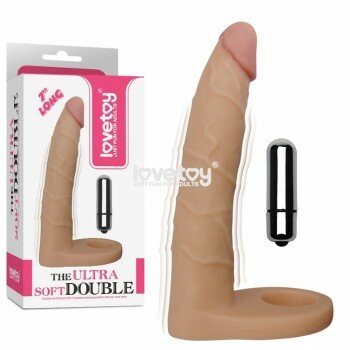 Titreşimli Realistik Çatal Vibratör 17cm Anal Penis Strapon Dildo