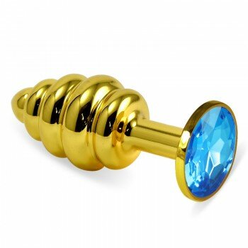 Mavi Küçük boy gold anal plug