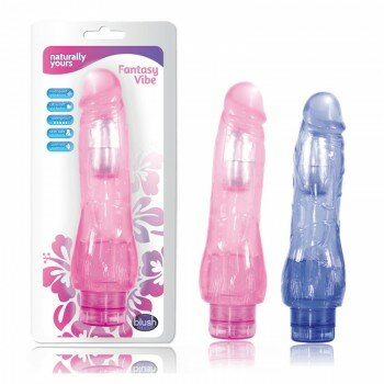 Fantasy Titreşimli Su Geçirmez Mavi Jel Vibratör Dildo 23 cm