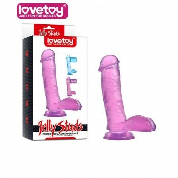 LOVETOY Pembe Renkli Vantuzlu Testisli Jel Dildo Penis 17.5 Cm