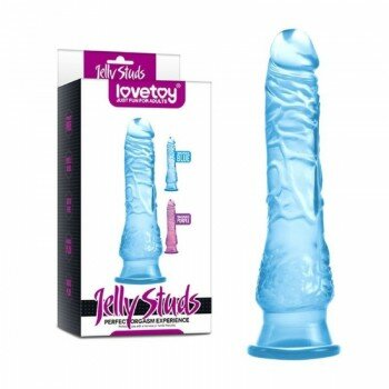 LOVETOY Jel Dokulu Damarlı 21.5cm Vantuzlu Dildo Penis Mavi Dildo