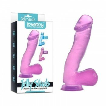 LOVETOY Jel Dokulu Testisli Vantuzlu Soft Dildo Eğimli Penis 18cm