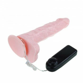 ROTA DONG Oynar Başlı Titreşimli Vibratör Realistik Penis 20.5 CM