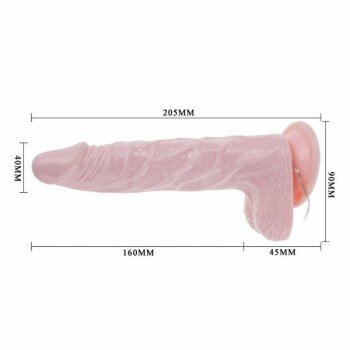 ROTA DONG Oynar Başlı Titreşimli Vibratör Realistik Penis 20.5 CM