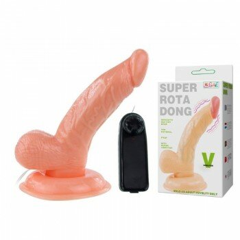 Super Rota Dong 13 cm Titreşimli Damarlı Vantuzlu Vibratör Penis