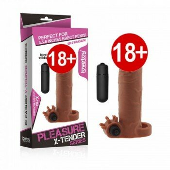 X-TENDER Realistik Titreşimli Uzatmalı Penis Kılıfı