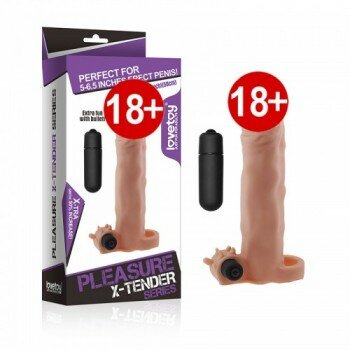 X-TENDER Realistik Titreşimli Uzatmalı Penis Kılıfı