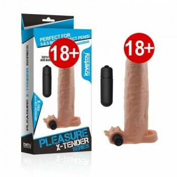 X-TENDER Realistik Titreşimli Uzatmalı Penis Kılıfı