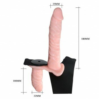 Çift Taraflı Titreşimli Strapon Belden Bağlamalı Vibratör Penis