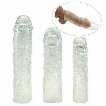 3lü Penis Kılıfı Set Ucu Dolgulu Uzatmalı Prezervatif Dildo Penis